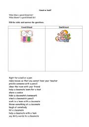 English Worksheet: Friends