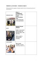 English Worksheet: Unemployment - Guided Writing