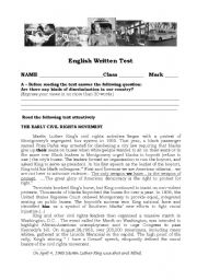 English Worksheet: The Civil Rights Movement