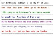 English worksheet: adverbs and expressions of frequency combining the sentences