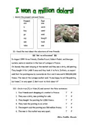 English Worksheet: I won a million dollars!