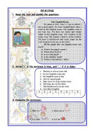 English Worksheet: Our English room