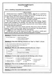 English Worksheet: 8 th form end of term test1