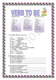 English Worksheet: Verb to be