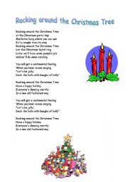 English Worksheet: Song: Rocking around the Christmas tree