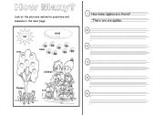 English Worksheet: How many? There is / There are