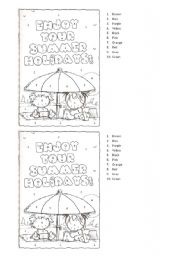 English Worksheet: Colour the 