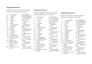 English worksheet: Shopping and Services