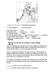 English worksheet: test or exam for pre intermediate