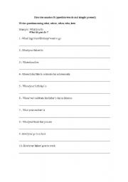 English Worksheet: Question words