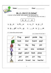 English Worksheet: Mr.A- End of unit 3 -test