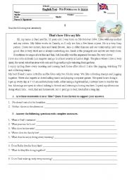 English Worksheet: Test about hobbies A