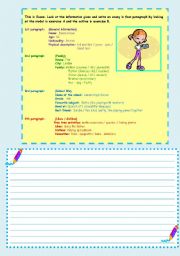 English Worksheet: PROCESS WRITING: Personal Information / Step 2 - Class work