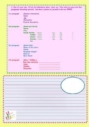 English Worksheet: PROCESS WRITING: Personal Information / Step 3 (final) - Homework