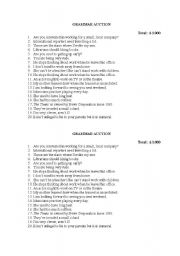 English worksheet: Grammar Auction