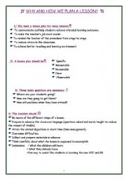 English Worksheet: PLANNING A LESSON