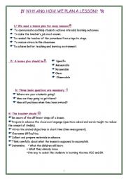 English Worksheet: PLANNING A LESSON