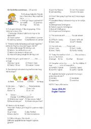 English Worksheet: multiple choice