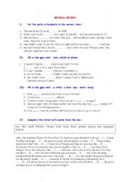 English worksheet: general review