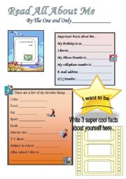 English Worksheet: All about me