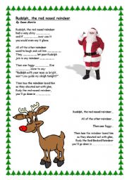 English Worksheet: Rudolph the red nosed reindeer