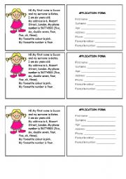 English Worksheet: Personal Identification 5th grade