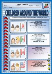 Read and match - Children around the world - Speak about your country