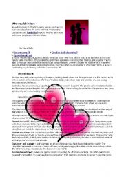 English Worksheet: Reading Comprehension about Relationships