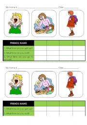 English Worksheet: Time - ask your friends!