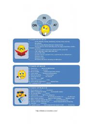 English Worksheet: Prepositions IN ON AT - Time Expressions