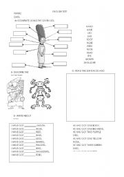 English Worksheet: Test - body parts