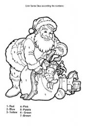 English Worksheet: Christmas Coloring