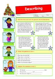 English Worksheet: Describing people (09.12.09)