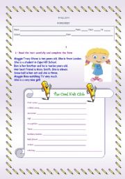 English Worksheet: test 5th grade - personal information