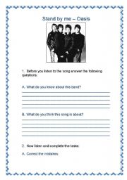 English Worksheet: Stand by me - Oasis