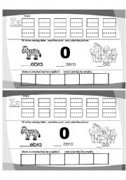 English worksheet: letter z worksheet