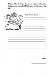 English worksheet: Letter to Santa Claus