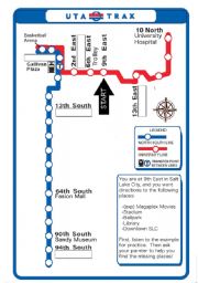 English Worksheet: Train Directions (UTA Trax)