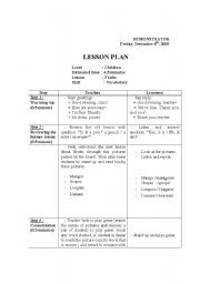 English worksheet: teaching vocabulary