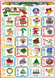 English Worksheet: CHRISTMAS ALPHABET