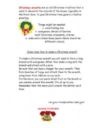English worksheet: How to make a Christmas wreath