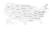 English worksheet: U.S.A. map