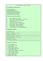 English worksheet: General Questions - Special Questions