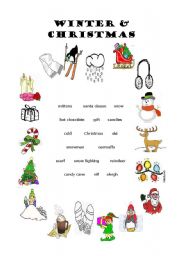 English Worksheet: winter & christmas