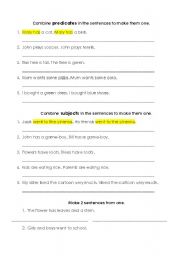 English Worksheet: Combining sentences