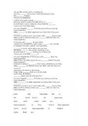 English worksheet: Paparazzi song lyrics gap fill