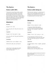 English Worksheet: will&be going to