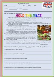 English Worksheet: Test Hold the Meat