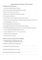 English Worksheet: Present Simple & Present Continuous