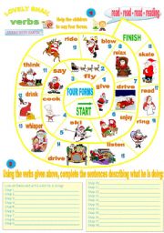 LOVELY SNAIL   VERBS: FOUR FORMS AND PRESENT CONT 5